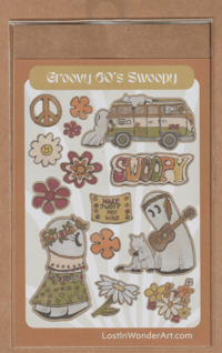 Sticker Sheet--Groovy 60s Swoopy Ghost
