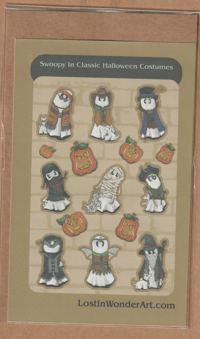 Sticker Sheet--Swoopy Ghost in Classic Halloween Costumes