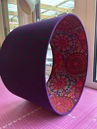 Image 1 of Double Sided Purple Linen Millefiore Red Shade 40cm