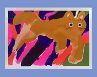 Image 1 of Chat bondissant / Jumping cat / Silk-screen poster