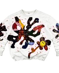 Image 3 of 1 of 1 Butterflies Batik Patchworks Crewneck Size S