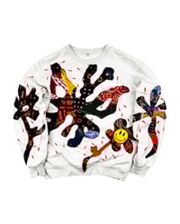 Image 4 of 1 of 1 Butterflies Batik Patchworks Crewneck Size S