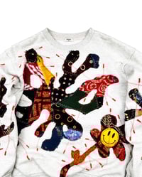 Image 6 of 1 of 1 Butterflies Batik Patchworks Crewneck Size S