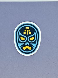 Image 1 of Lucha Libre Mask, Mexican Wrestling, Mayan Temple Sticker