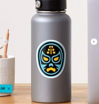 Image 2 of Lucha Libre Mask, Mexican Wrestling, Mayan Temple Sticker