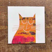 Image 2 of Happy Cat Screenprint orange options