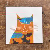 Image 3 of Happy Cat Screenprint orange options
