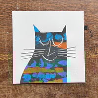 Image 1 of Happy Cat Screenprint - Tortoiseshell collection