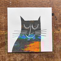 Image 3 of Happy Cat Screenprint - Tortoiseshell collection