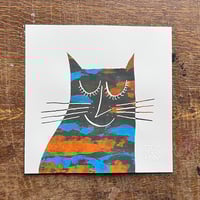 Image 2 of Happy Cat Screenprint - Tortoiseshell collection