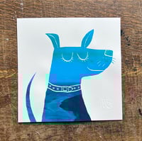 Image 4 of Happy Dog Screenprint - blue options