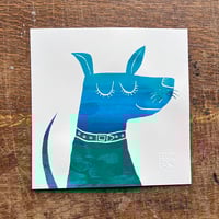 Image 3 of Happy Dog Screenprint - blue options