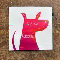 Image 1 of Happy Dog Screenprint - red collection