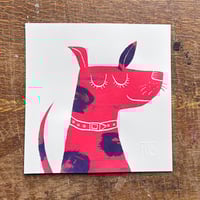 Image 2 of Happy Dog Screenprint - red collection