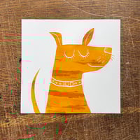 Image 1 of Happy Dog Screenprint - mustard yellow collection