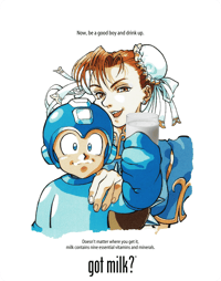 got milk? poster (megaman + chun-li)