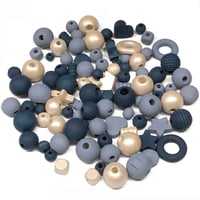 Image 5 of 100PC. NAUTICAL MIX hand dyed/painted wooden bead lots mixed size, shape and colors 