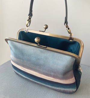Image of Seascape, velvet clutch/shoulder bag - roomier size