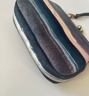 Image of Seascape, velvet clutch/shoulder bag - roomier size