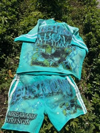 Image 3 of First row  teal diamond set