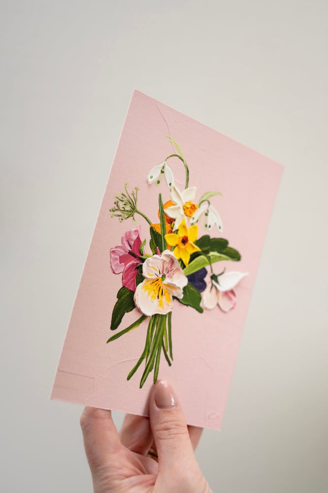 Image of Spring posy On Pink Giclée Print