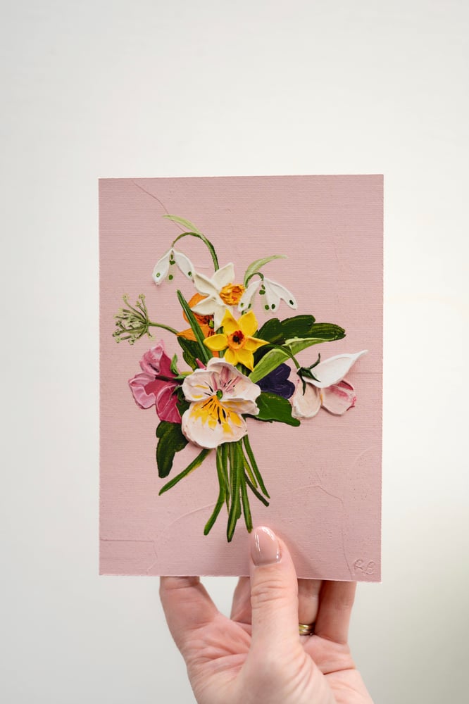Image of Spring posy On Pink Giclée Print