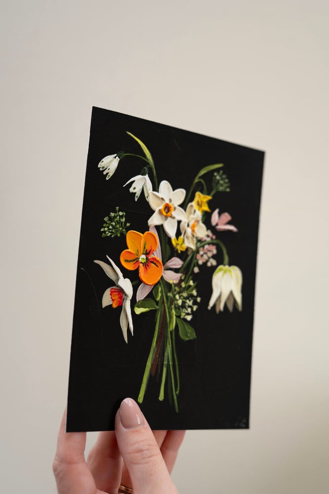 Image of Spring posy On Black I Giclée Print