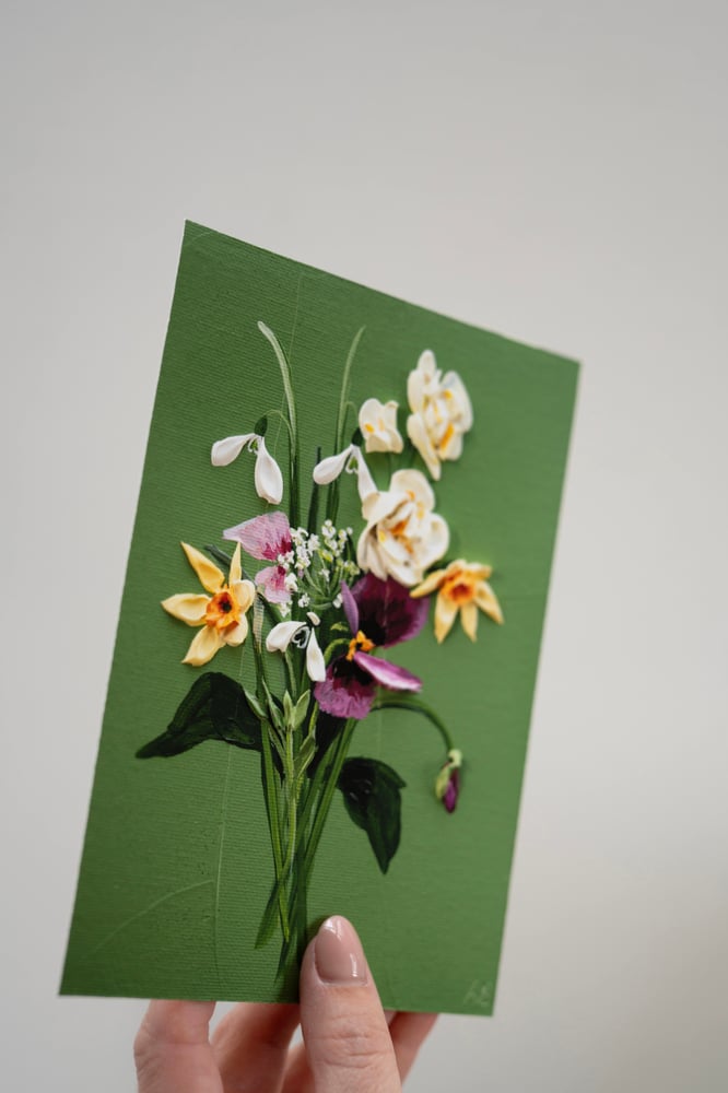 Image of Spring posy On Green I Giclée Print