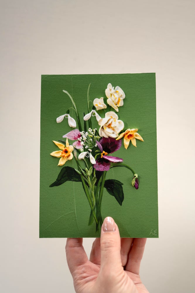 Image of Spring posy On Green I Giclée Print