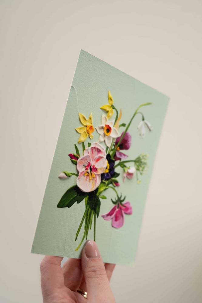 Image of Spring posy On Mint Green Giclée Print