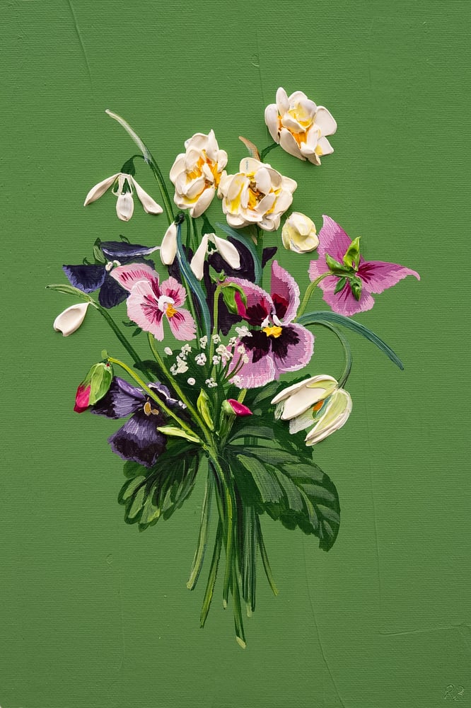 Image of Spring Posy On Green II Giclée Print