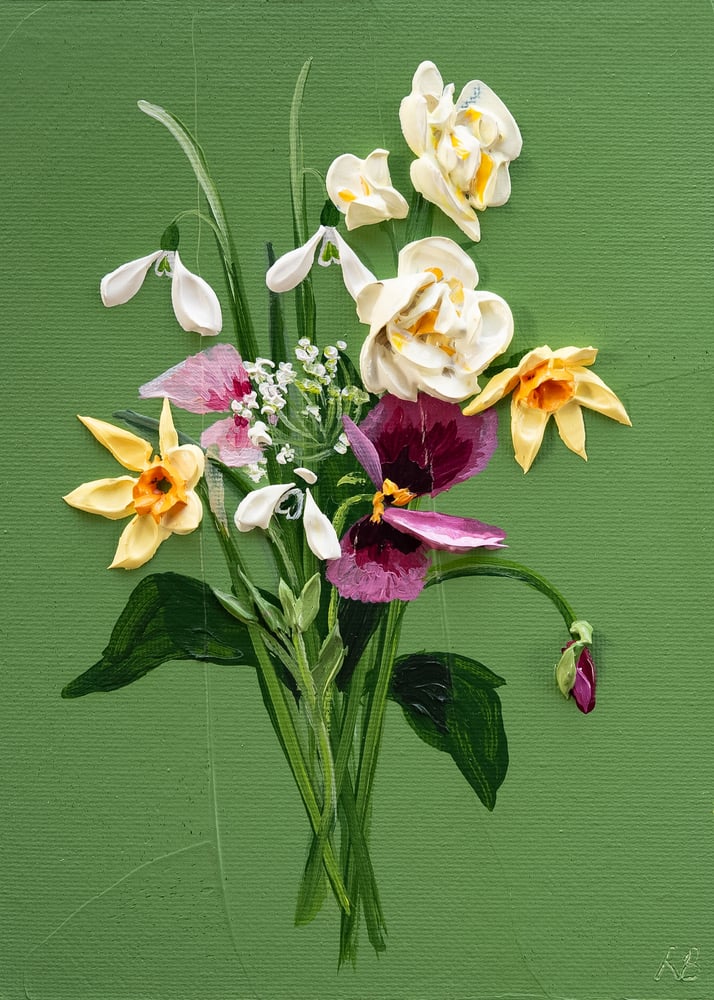 Image of Spring posy On Green I Giclée Print