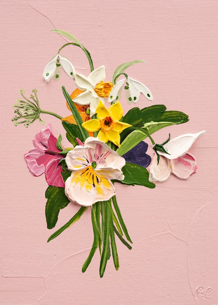 Image of Spring posy On Pink Giclée Print