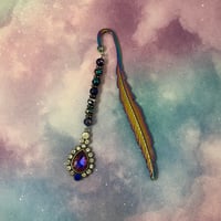 Blue Elegant Feather Bookmark Large
