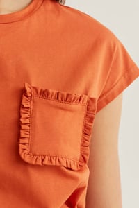 Image 4 of CAMISETA BÁSICA ALGODÓN MARRÓN 