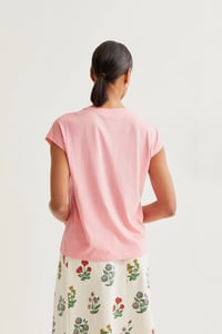 Image 3 of CAMISETA BÁSICA ALGODÓN ROSA