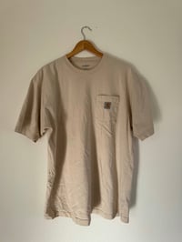 Image 1 of Vintage Carhartt - Ecru Heavyweight Pocket Logo T-Shirt