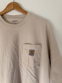 Image 3 of Vintage Carhartt - Ecru Heavyweight Pocket Logo T-Shirt