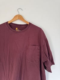 Image 3 of Vintage Carhartt - Burgundy Heavyweight T-Shirt