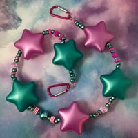 Teal and Magenta Star Kandi Belt Chain Accessory Wallet Chain