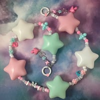 Pastel Cotton Candy Star Kandi Belt Chain Accessory Wallet Chain