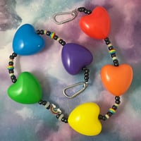 Rainbow Heart Kandi Belt Chain Accessory Wallet Chain