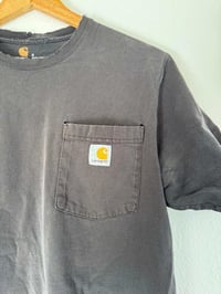 Image 4 of Vintage Carhartt - Black Broken Neck Heavyweight Pocket Logo T-Shirt