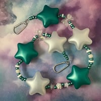 Teal and White Star Kandi Belt Chain Accessory Wallet Chain