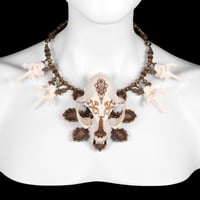 Image 1 of "Leda" Cat Skull and Bone Necklace