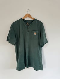 Image 1 of Vintage Carhartt - Green Henley Short Sleeve T-Shirt