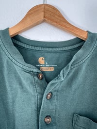 Image 3 of Vintage Carhartt - Green Henley Short Sleeve T-Shirt