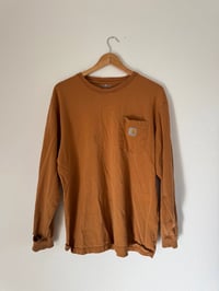 Image 1 of Vintage Carhartt - Orange Pocket Logo Long Sleeve T-Shirt