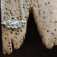Image 2 of Cluster cloud necklace- moonstone, green amethyst, topaz