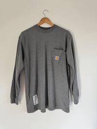 Image 1 of Vintage Carhartt - Grey Heavyweight Pocket Logo Long Sleeve T-Shirt (NFPA 2113 Rated)